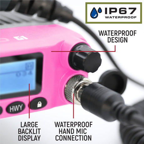 Photo of Radio Kit - Pink Rugged G1 ADVENTURE SERIES Waterproof GMRS Mobile Radio with Antenna by Rugged Radios - Premium for UTVs / Side by Sides