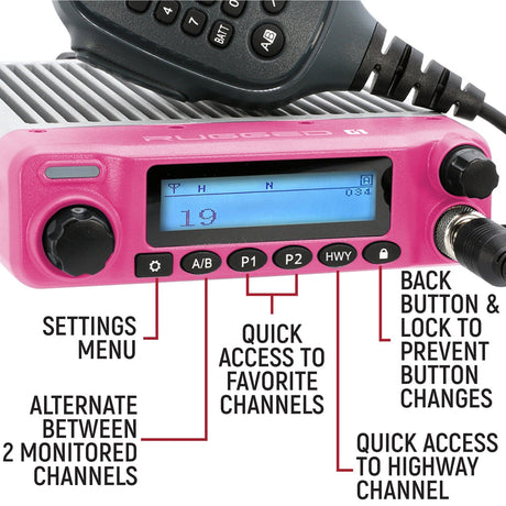 Photo of Radio Kit - Pink Rugged G1 ADVENTURE SERIES Waterproof GMRS Mobile Radio with Antenna by Rugged Radios - Premium for UTVs / Side by Sides
