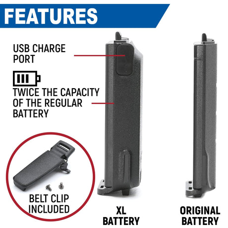 Photo of RDH-16 Handheld Radio High Capacity Battery by Rugged Radios - Premium for UTVs / Side by Sides