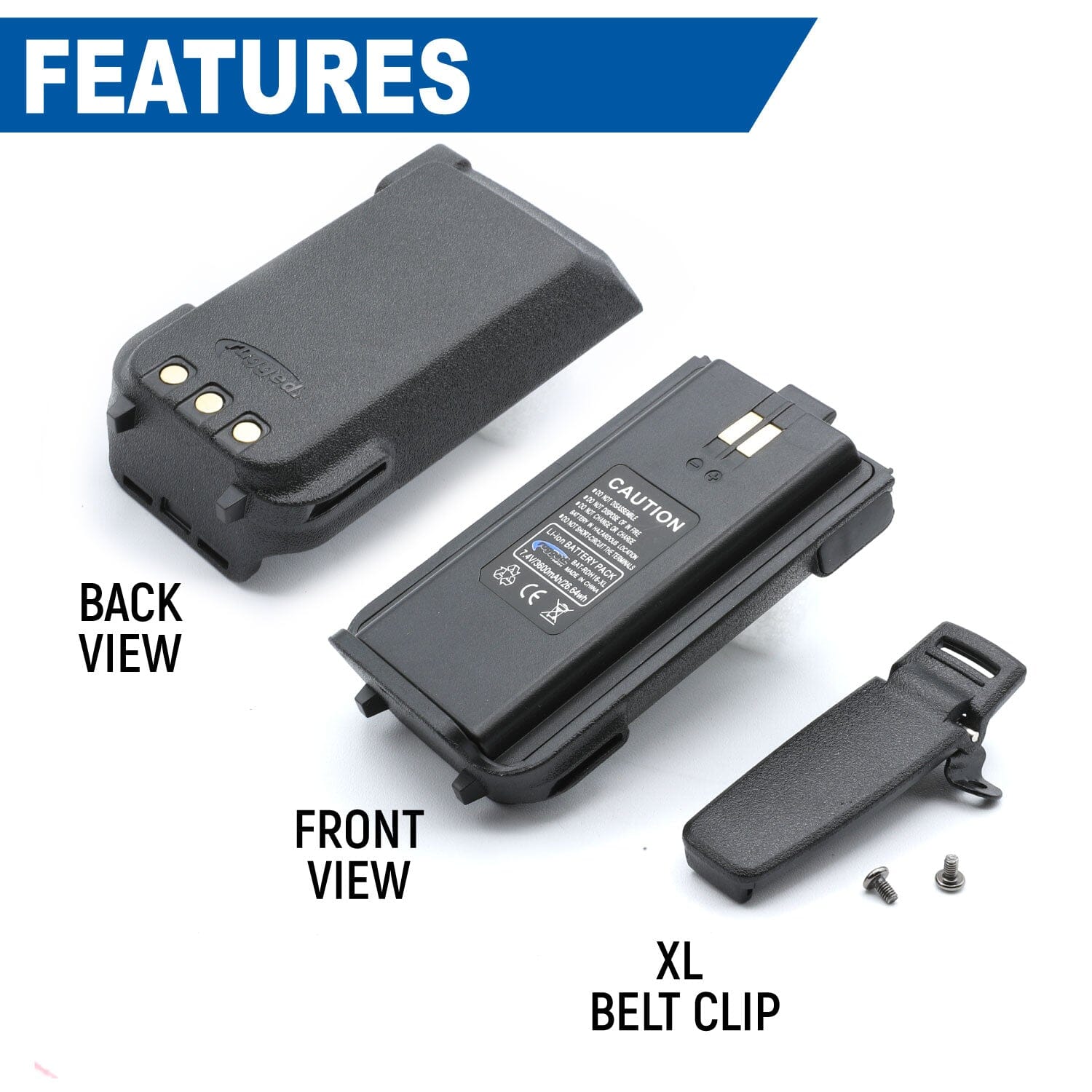 Photo of RDH-16 Handheld Radio High Capacity Battery by Rugged Radios - Premium for UTVs / Side by Sides