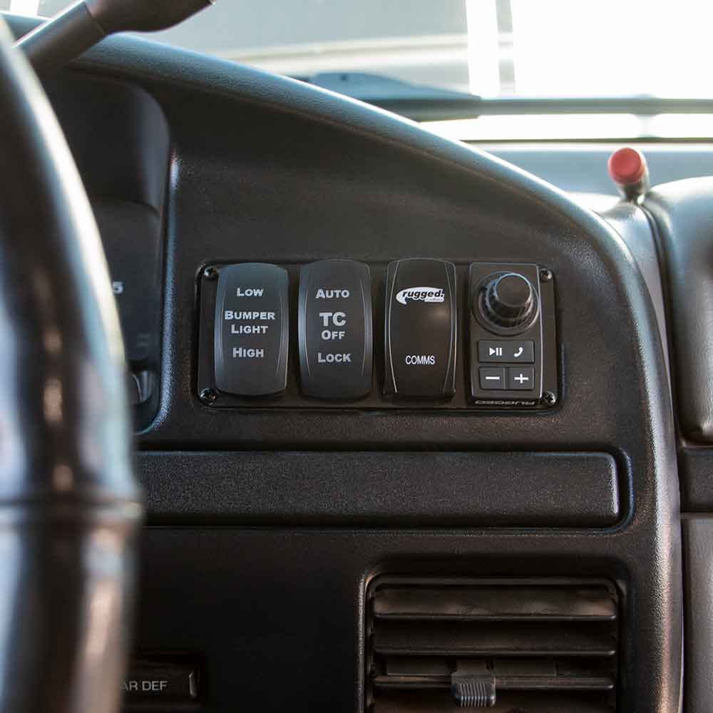 Photo of Rocker Switch Panel Bezel for OBS Ford Bronco, F150, and F250 Dash by Rugged Radios - Premium for UTVs / Side by Sides