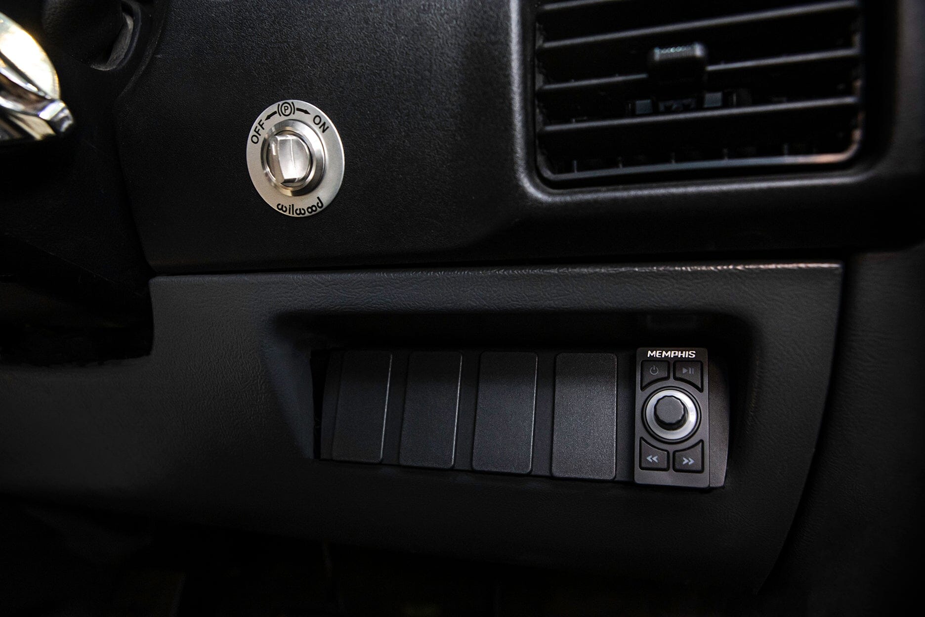 Photo of Rocker Switch Panel for OBS Ford Bronco, F150, and F250 Lower Dash by Rugged Radios - Premium for UTVs / Side by Sides