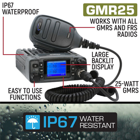 Photo of Rugged GMR25 Waterproof GMRS Mobile Radio by Rugged Radios - Premium for UTVs / Side by Sides