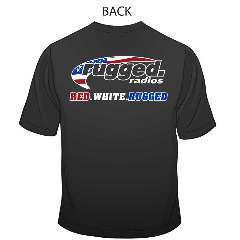 Photo of Rugged Radios AMERICAN FLAG T-Shirt - Black by Rugged Radios - Premium for UTVs / Side by Sides