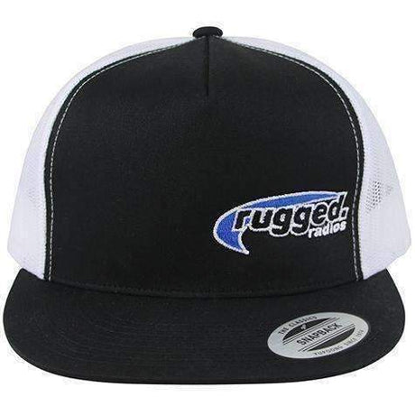 Photo of Rugged Radios Flat Bill Snapback Hat - Black and White by Rugged Radios - Premium for UTVs / Side by Sides