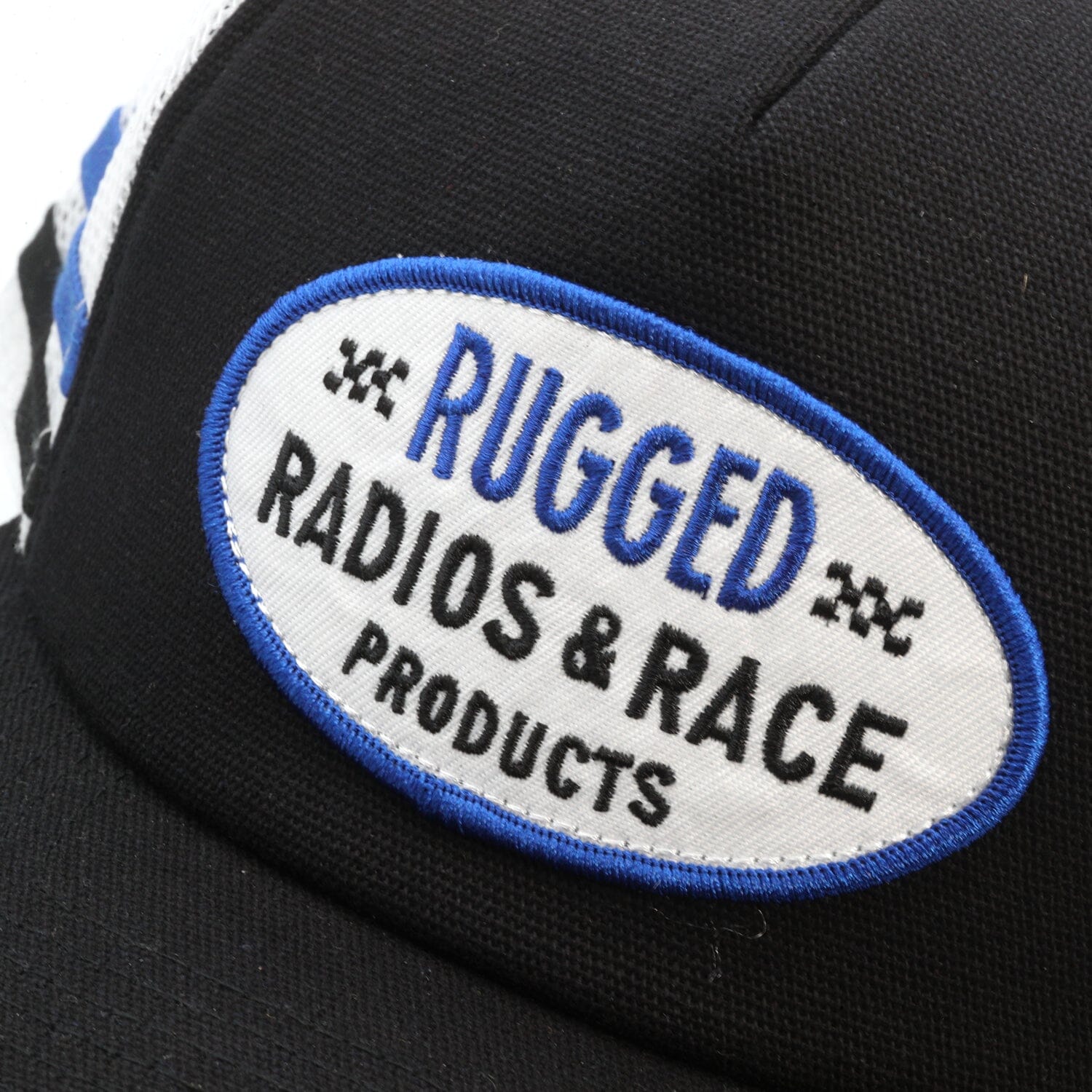 Photo of Rugged Radios Striped Snapback Hat - Black and White by Rugged Radios - Premium for UTVs / Side by Sides