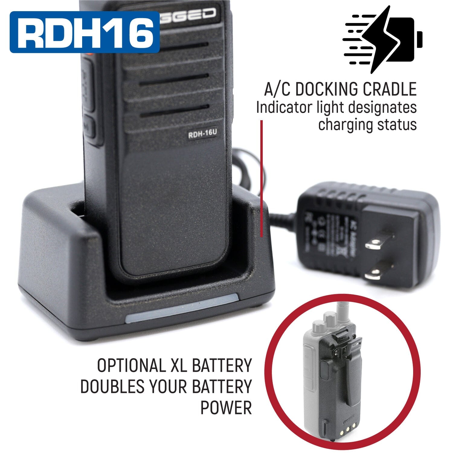 Photo of Rugged RDH16 - Business Band Two Way Handheld Radio - Digital and Analog by Rugged Radios - Premium for UTVs / Side by Sides