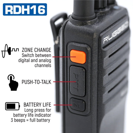 Photo of Rugged RDH16 - Business Band Two Way Handheld Radio - Digital and Analog by Rugged Radios - Premium for UTVs / Side by Sides