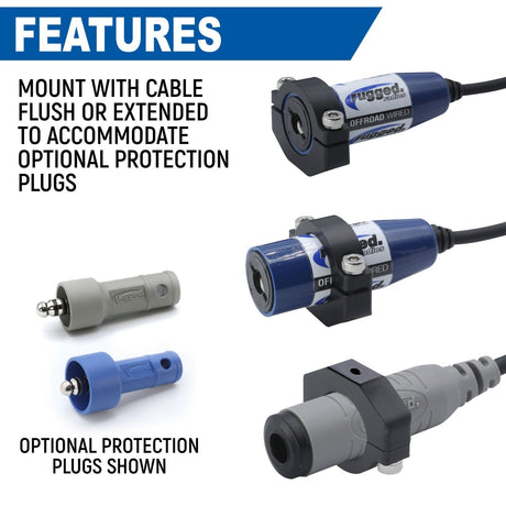 Photo of Single Headset / Helmet Jack - Bar Mount by Rugged Radios - Premium for UTVs / Side by Sides