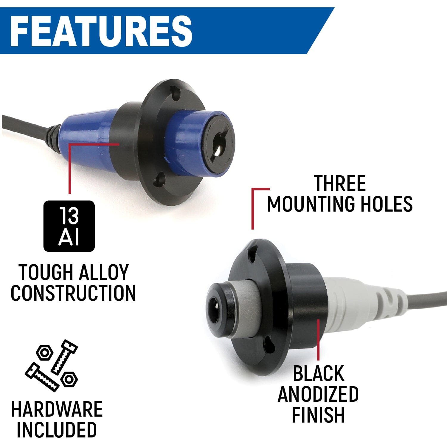 Photo of Single Headset / Helmet Jack Flush Mount by Rugged Radios - Premium for UTVs / Side by Sides