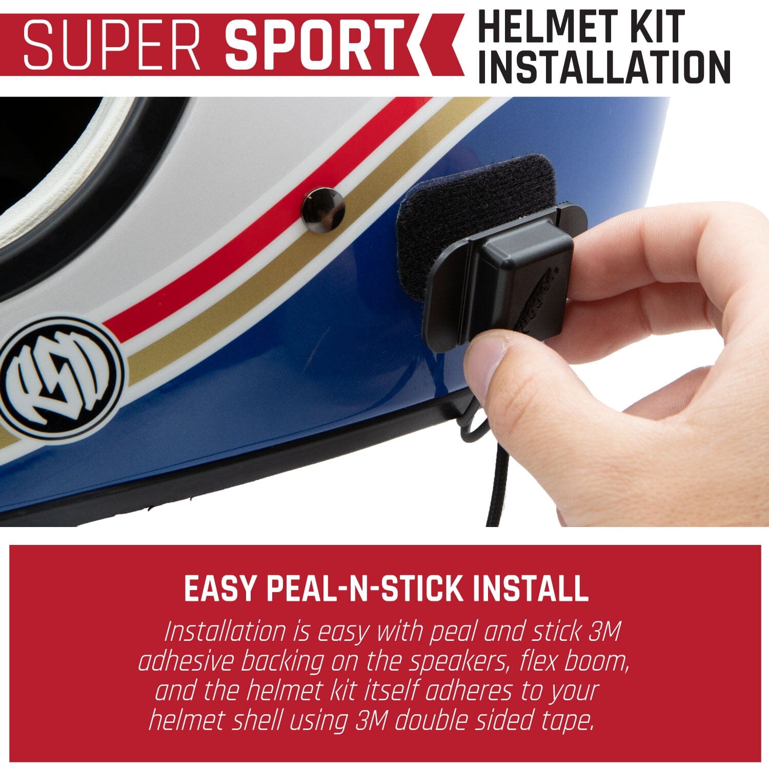 Photo of SUPER SPORT Complete Motorcycle Communication Kit with Lightweight SPORT Cables by Rugged Radios - Premium for UTVs / Side by Sides