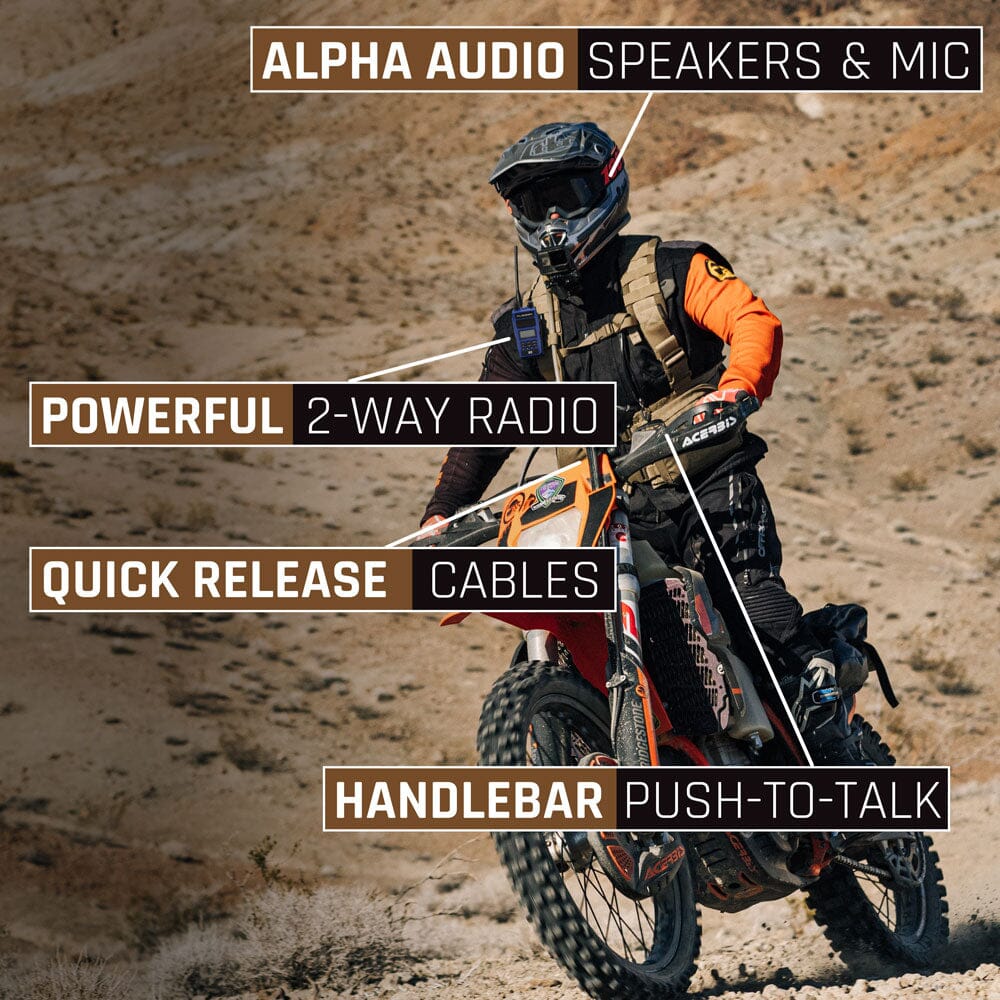 Photo of Rugged Radios MOTO MAX Complete Motorcycle Communication Kit with Heavy-Duty OFFROAD Cables by Rugged Radios - Premium for UTVs / Side by Sides