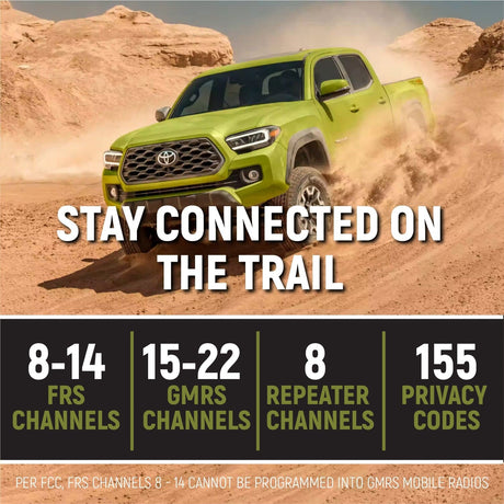 Photo of Toyota Tacoma, 4Runner, Sequoia, Lexus Two-Way GMRS Mobile Radio Kit by Rugged Radios - Premium for UTVs / Side by Sides