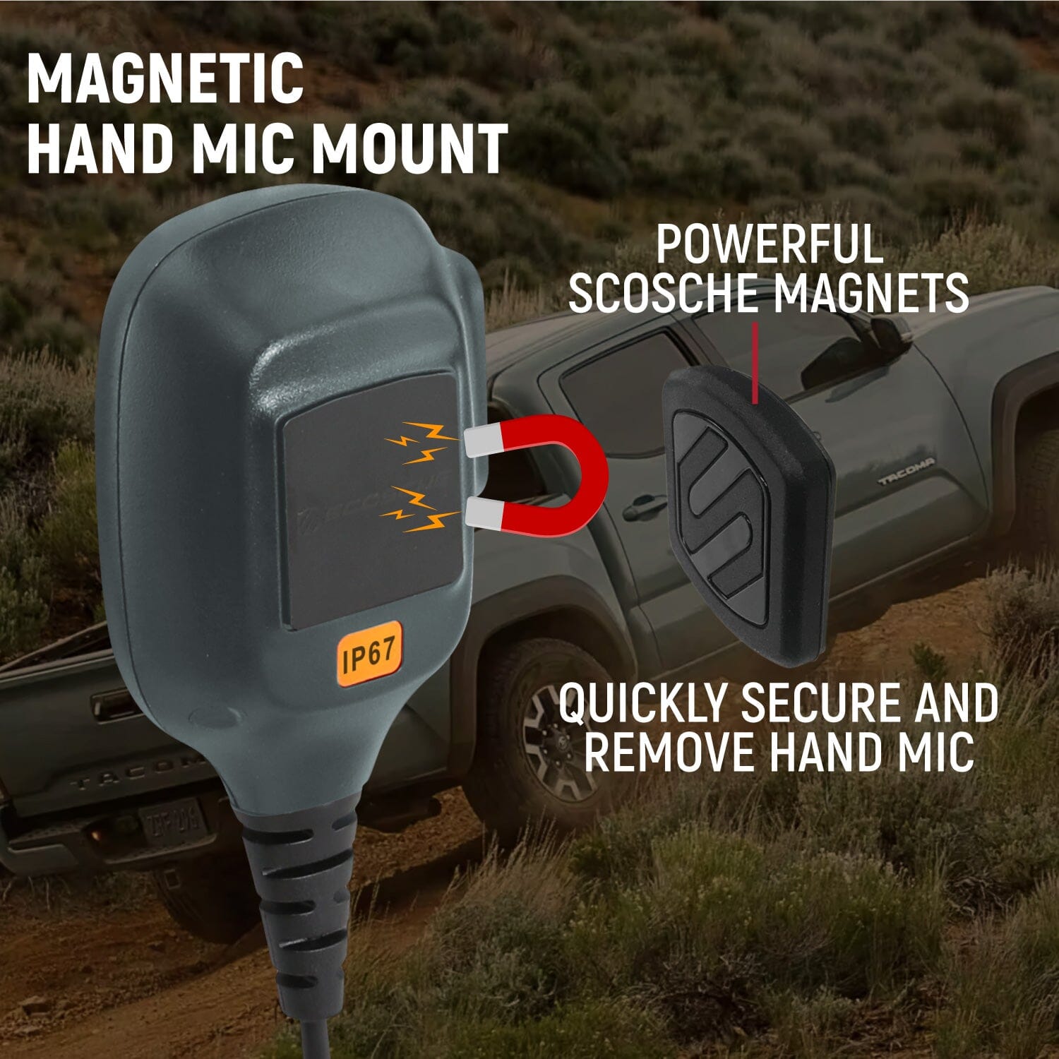 Photo of Toyota Tacoma, 4Runner, Sequoia, Lexus Two-Way GMRS Mobile Radio Kit by Rugged Radios - Premium for UTVs / Side by Sides