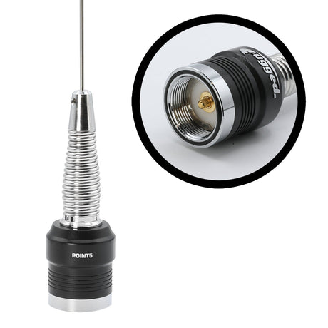 Photo of GMRS / UHF No Ground Plane (NGP) Whip Antenna Kit & NMO Mount by Rugged Radios - Premium for UTVs / Side by Sides