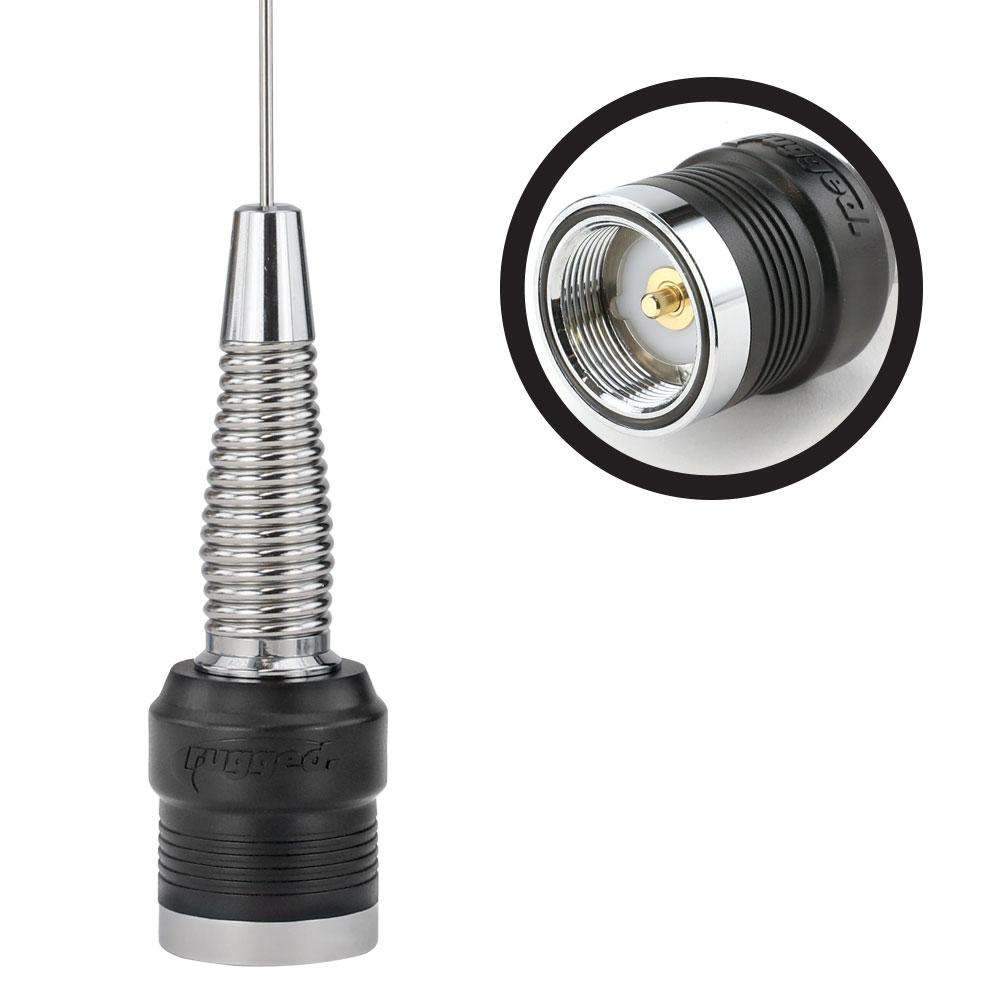 Photo of Rugged Radios UHF & VHF Wide Band 1/4 Wave Antenna with Spring (132 - 525 MHz) by Rugged Radios - Premium for UTVs / Side by Sides