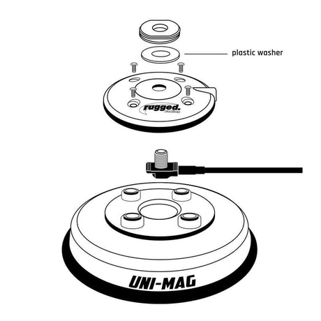 Photo of UNI-MAG Universal NMO or Magnetic Antenna Mount by Rugged Radios - Premium for UTVs / Side by Sides