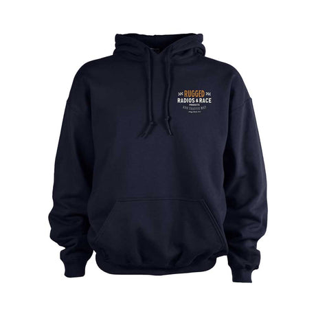 Photo of Rugged Radios VINTAGE RACE Pullover Hoodie - Navy Blue by Rugged Radios - Premium for UTVs / Side by Sides