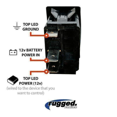 Photo of Waterproof Rocker Switch Universal by Rugged Radios - Premium for UTVs / Side by Sides