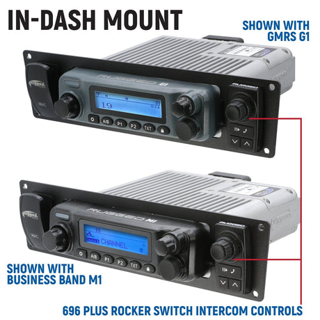 Photo of Yamaha Wolverine RMAX Complete Communication Kit with Rocker Switch Bluetooth Intercom and 2-Way Radio by Rugged Radios - Premium for UTVs / Side by Sides
