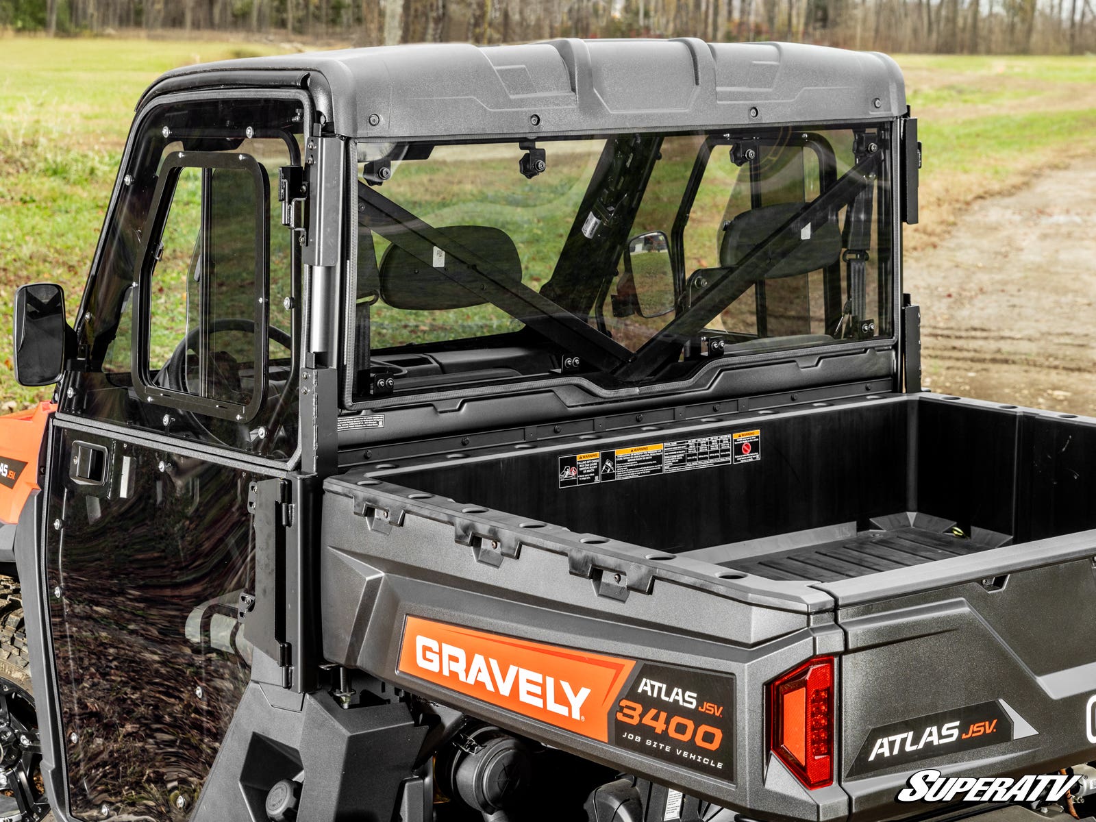 Photo of SuperATV Gravely Atlas JSV, Gravely rear windshield by SuperATV - Premium Windshields for UTVs / Side by Sides