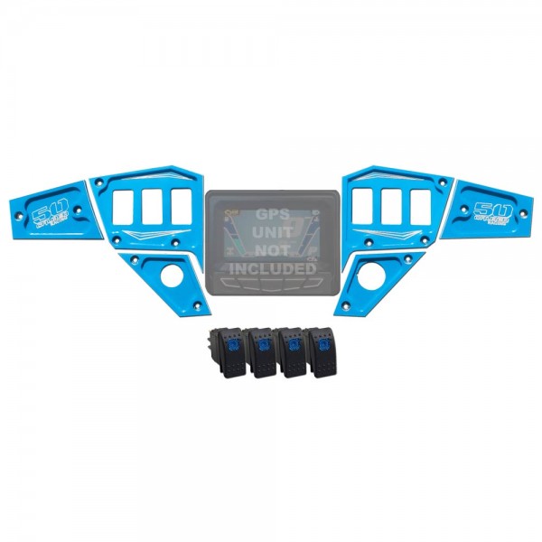 Photo of RZR Dash Panel Digital GPS 6 piece with switches by 50 Caliber Racing - Premium Dash Accessories for UTVs / Side by Sides