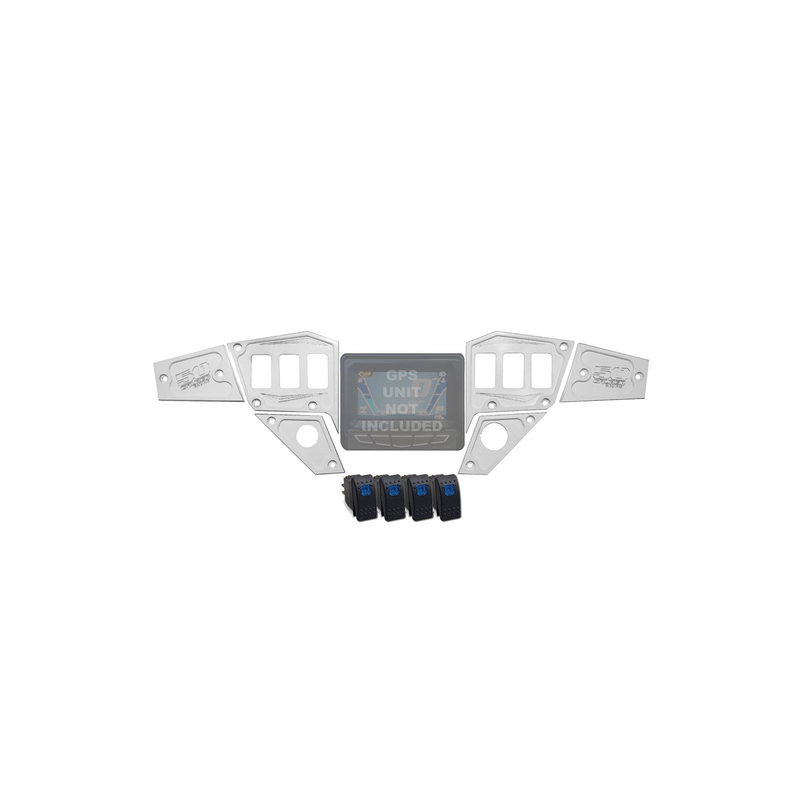 Photo of RZR Dash Panel Digital GPS 6 piece with switches by 50 Caliber Racing - Premium Dash Accessories for UTVs / Side by Sides