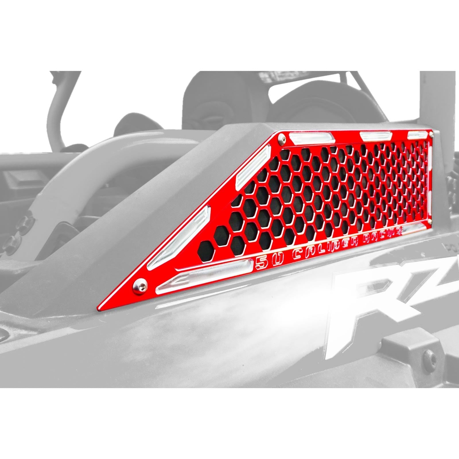 Photo of Polaris RZR XP Turbo Billet Air Intake Grille Bezel Kit (Outside Only) (2017+) by 50 Caliber Racing - Premium Grilles for UTVs / Side by Sides
