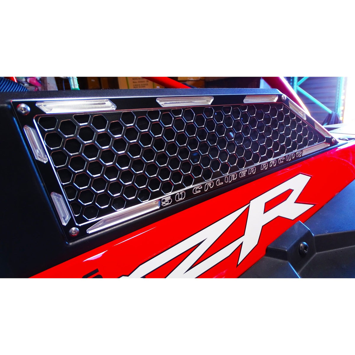 Photo of Polaris RZR XP Turbo Billet Air Intake Grille Bezel Kit (Outside Only) (2017+) by 50 Caliber Racing - Premium Grilles for UTVs / Side by Sides