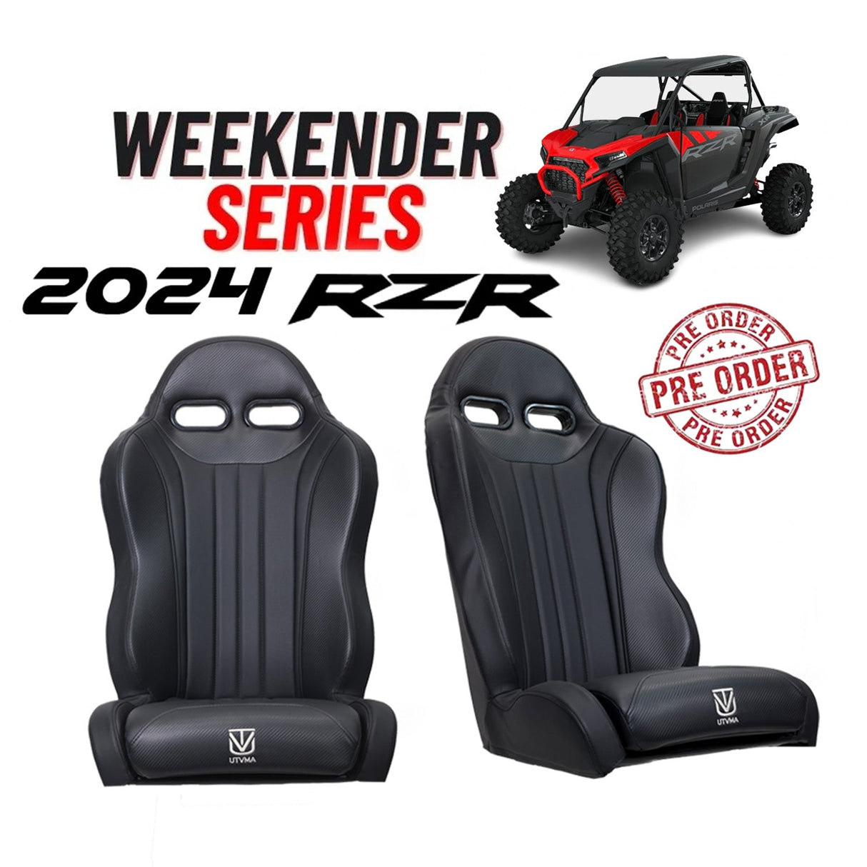 Photo of * PREORDER* "Weekender" Series Pair of Front or Rear Suspension Bucket Seats RZR 1000 (2024) by UTVMA - Premium for UTVs / Side by Sides