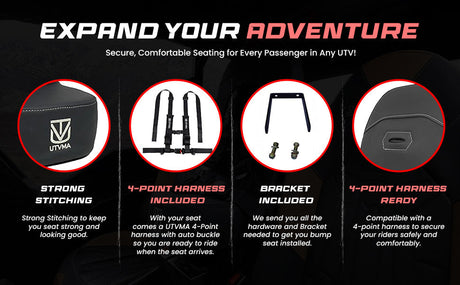 Photo of RZR 800 Bump Seat (2008-2014) by UTV Mountain Accessories - Premium Bump Seat for UTVs / Side by Sides