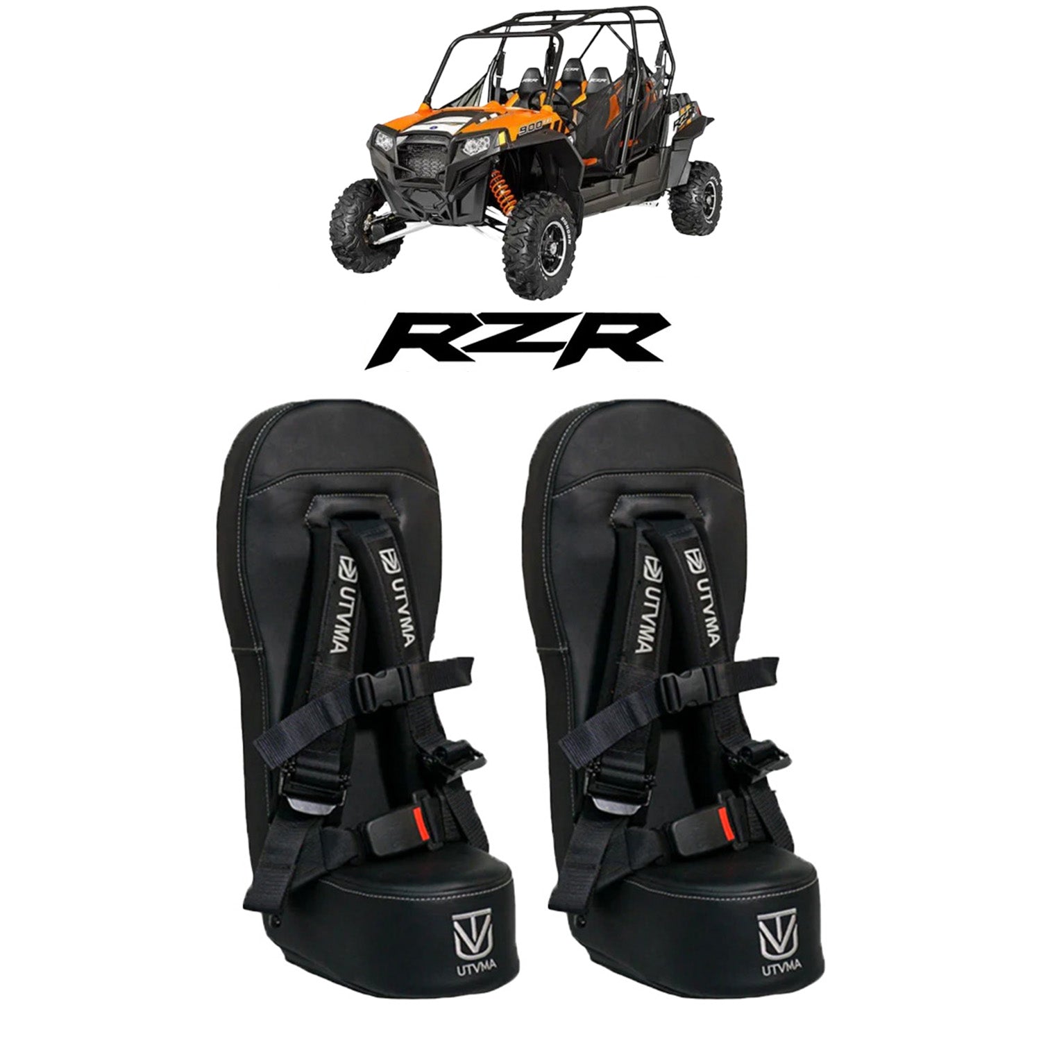 Photo of RZR 4 900 Bump Seat Set (2015-2024) (Front and Rear) by UTV Mountain Accessories - Premium Bump Seat for UTVs / Side by Sides
