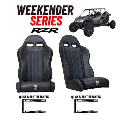 Photo of RZR PRO (Turbo R, Pro R, Pro) 2 and 4 Seater Suspension "Weekender" Series Pair of Front Bucket Seats W/ Quick Mount Bracket (2020-2025) by UTV Mountain Accessories - Premium for UTVs / Side by Sides