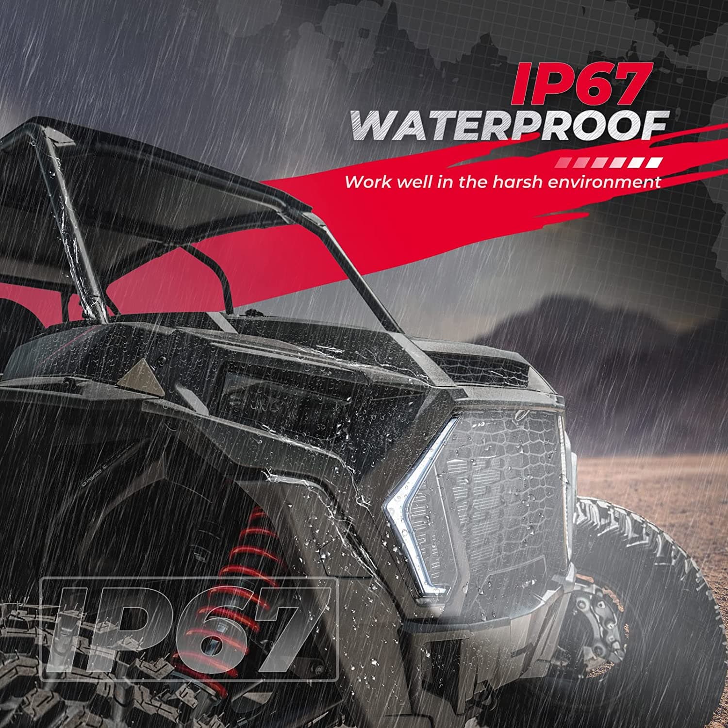 Photo of RGB Turn Signal Lights Fit Polaris RZR XP 1000 Turbo (2019-2023) by Kemimoto - Premium for UTVs / Side by Sides