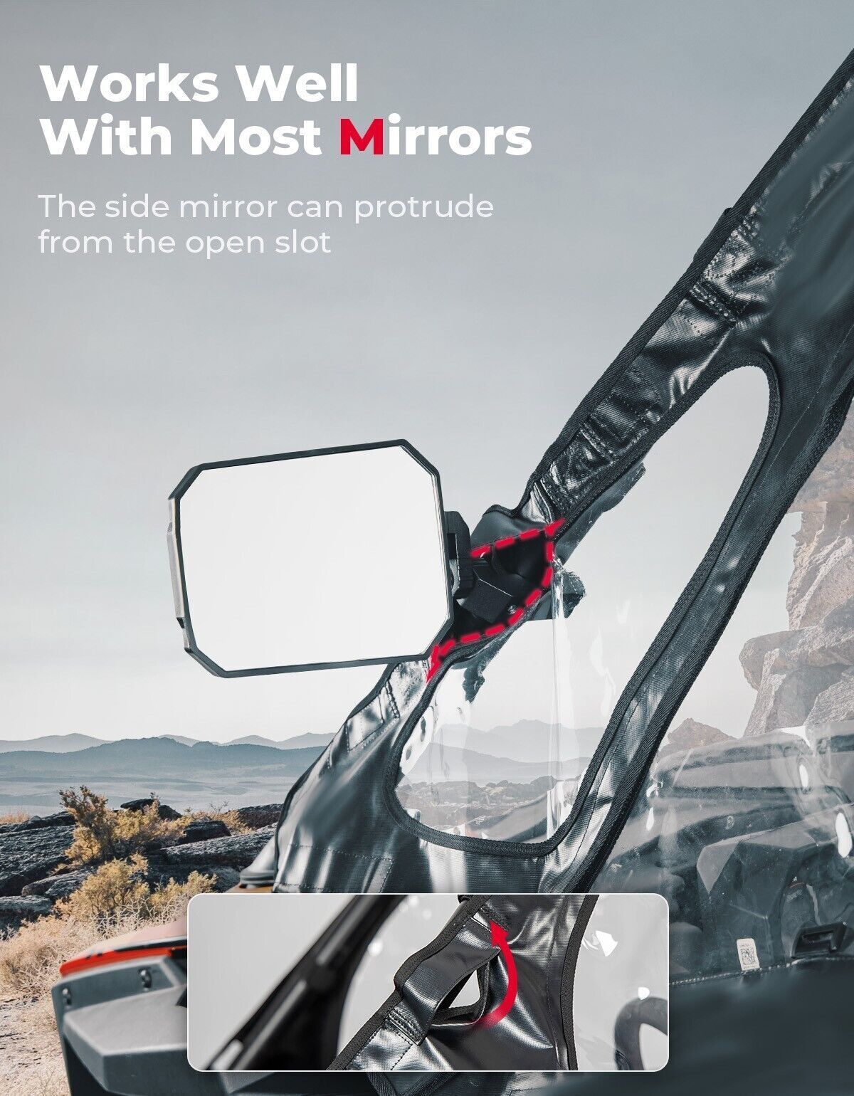 Photo of Upgraded Soft Upper Door Cab Enclosure for Polaris RZR PRO XP 2020-2024 by Kemimoto - Premium for UTVs / Side by Sides