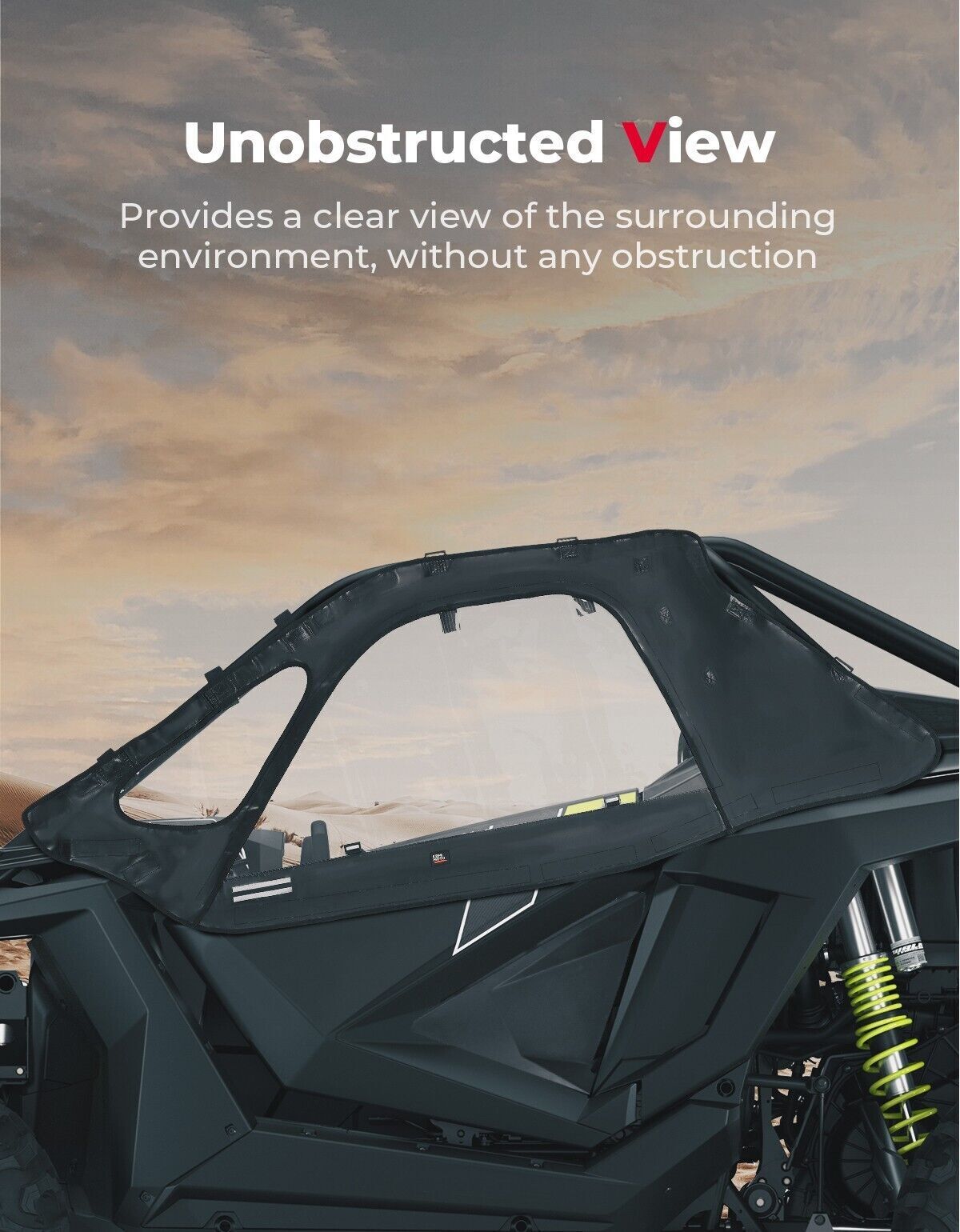 Photo of Upgraded Soft Upper Door Cab Enclosure for Polaris RZR PRO XP 2020-2024 by Kemimoto - Premium for UTVs / Side by Sides