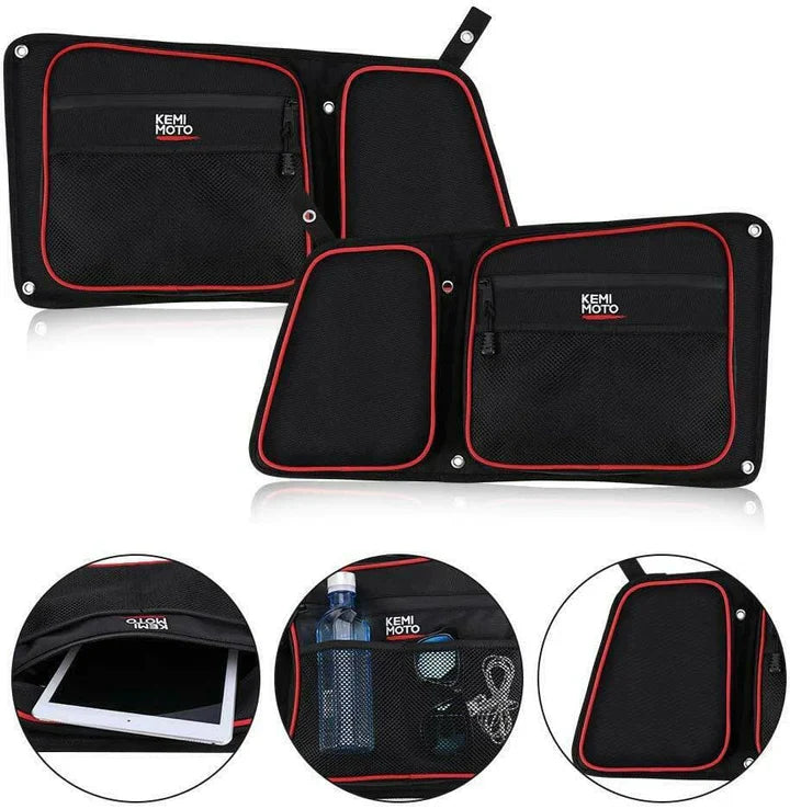 Photo of Lower Door Storage Bag & Rear Side Door Bags for Polaris RZR by Kemimoto - Premium for UTVs / Side by Sides