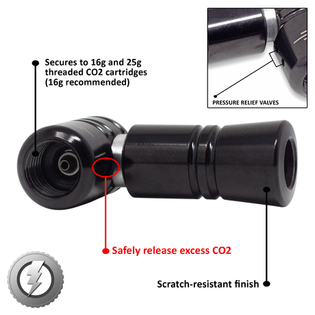 Photo of Lightning™ CO2 Inflator for Bike Tires (Presta + Schrader) (CO2 Cartridge Not Included) by JACO - Premium CO2 Inflator for UTVs / Side by Sides