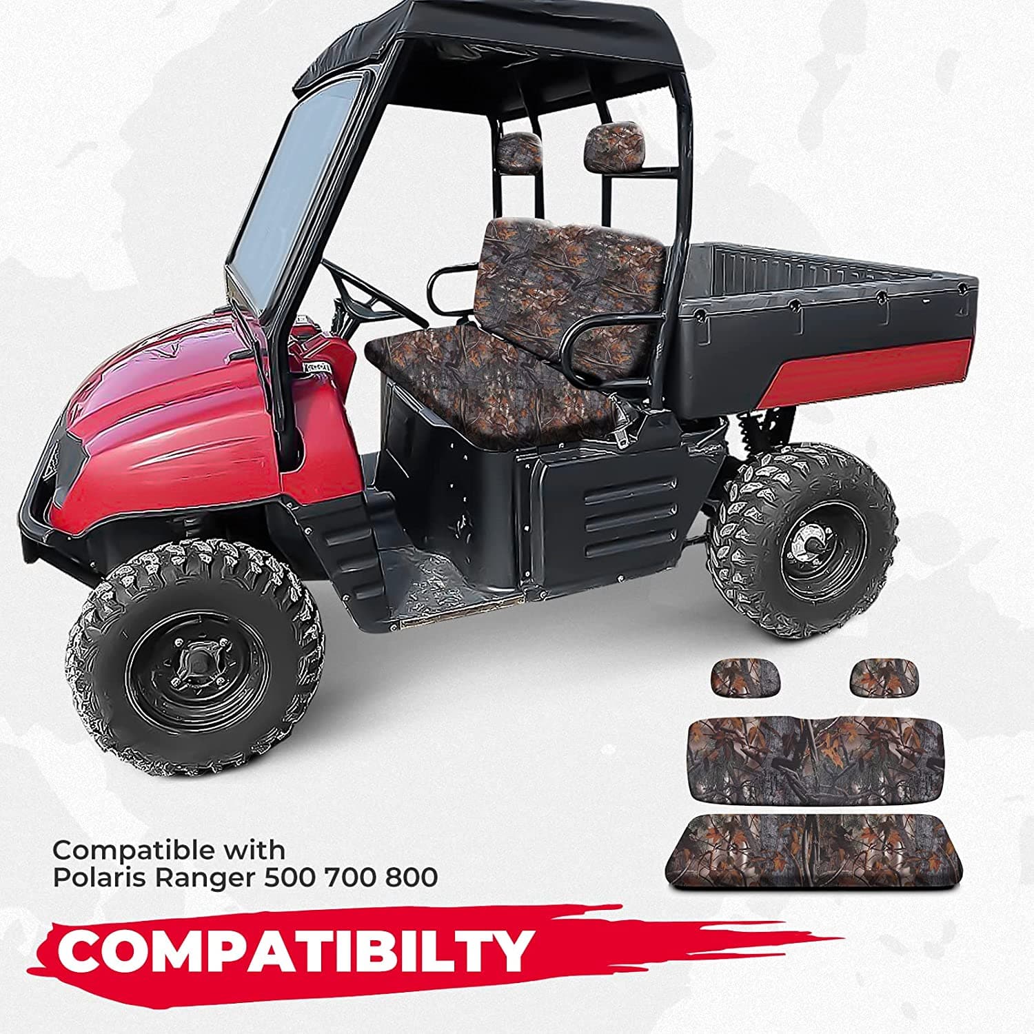 Photo of UTV Camo Seat Covers for Polaris Ranger 500 700 800 by Kemimoto - Premium for UTVs / Side by Sides