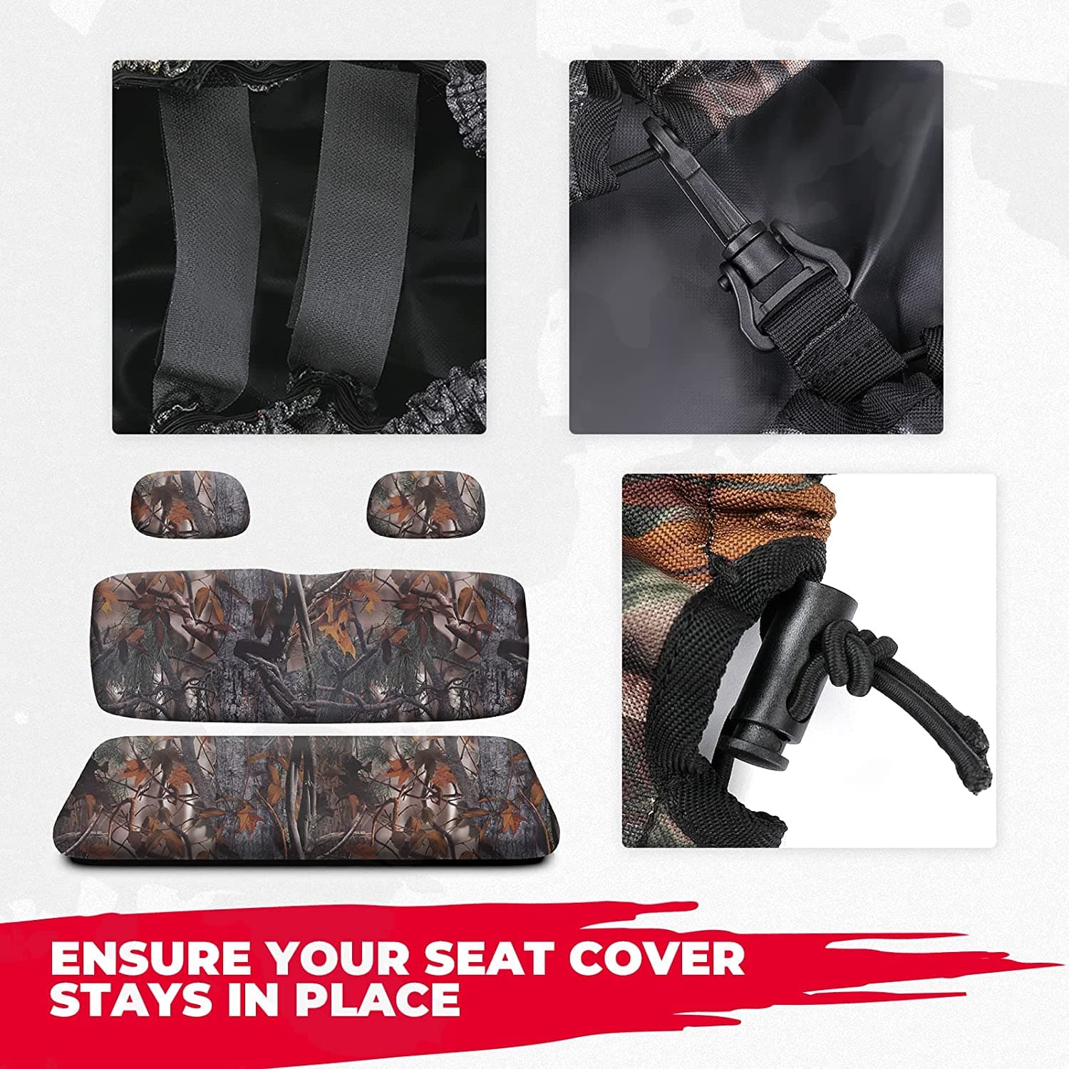 Photo of UTV Camo Seat Covers for Polaris Ranger 500 700 800 by Kemimoto - Premium for UTVs / Side by Sides
