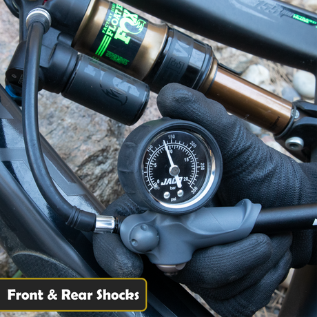 Photo of ShockPro™ Mountain Bike Shock Pump with Gauge - 300 PSI by JACO - Premium MTB Shock Pump for UTVs / Side by Sides