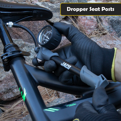 Photo of ShockPro™ Mountain Bike Shock Pump with Gauge - 300 PSI by JACO - Premium MTB Shock Pump for UTVs / Side by Sides