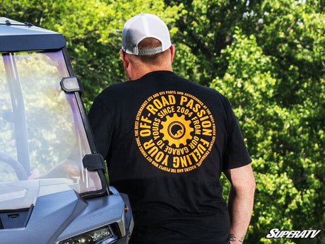 Photo of SuperATV Orange & Black 20th Anniversary T-Shirt by SuperATV - Premium Apparel for UTVs / Side by Sides