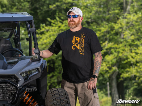 Photo of SuperATV Orange & Black 20th Anniversary T-Shirt by SuperATV - Premium Apparel for UTVs / Side by Sides