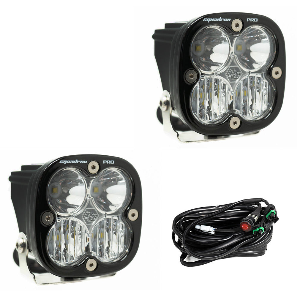 Photo of Squadron Pro Black LED Auxiliary Light Pod Pair Driving/Combo Clear by Baja Designs - Premium for UTVs / Side by Sides