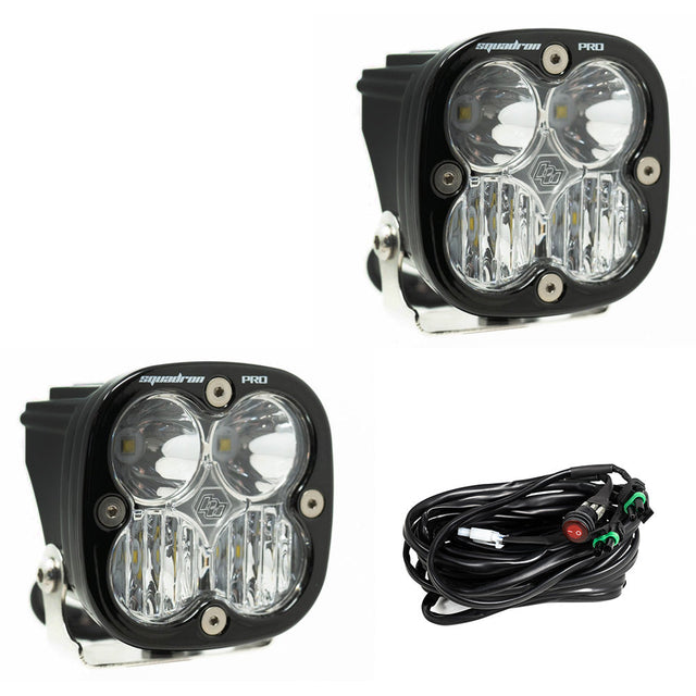 Photo of Squadron Pro Black LED Auxiliary Light Pod Pair Driving/Combo Clear by Baja Designs - Premium for UTVs / Side by Sides