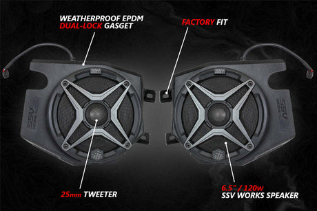 SSV Works '14-'23 Polaris RZR A-Spec 3-Speaker Plug-&-Play System for Ride Command