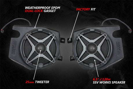 SSV Works '14-'23 Polaris RZR A-Spec SSV 5-Speaker Plug-&-Play System for Ride Command