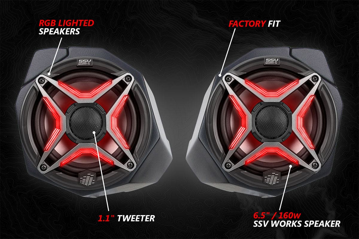 SSV Works '17-'25 Can-Am Maverick X3 6.5" Front-Kick Speaker-Pods