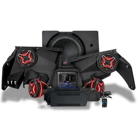SSV Works '17-'25 Can-Am Maverick X3, Phase-4 V-Spec 5-Speaker 1650watt System With JVC